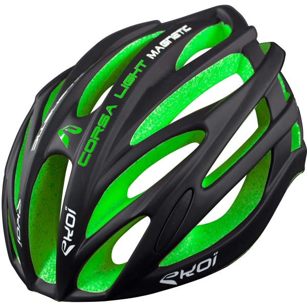 EKOI CORSA LIGHT Helm Zwart Groen EKOI CORSA LIGHT Helm Zwart Groen