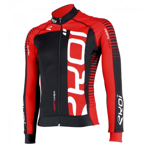 EKOI PERFOLINEA black/red LS winter cycling jersey EKOI PERFOLINEA black/red LS winter cycling jersey