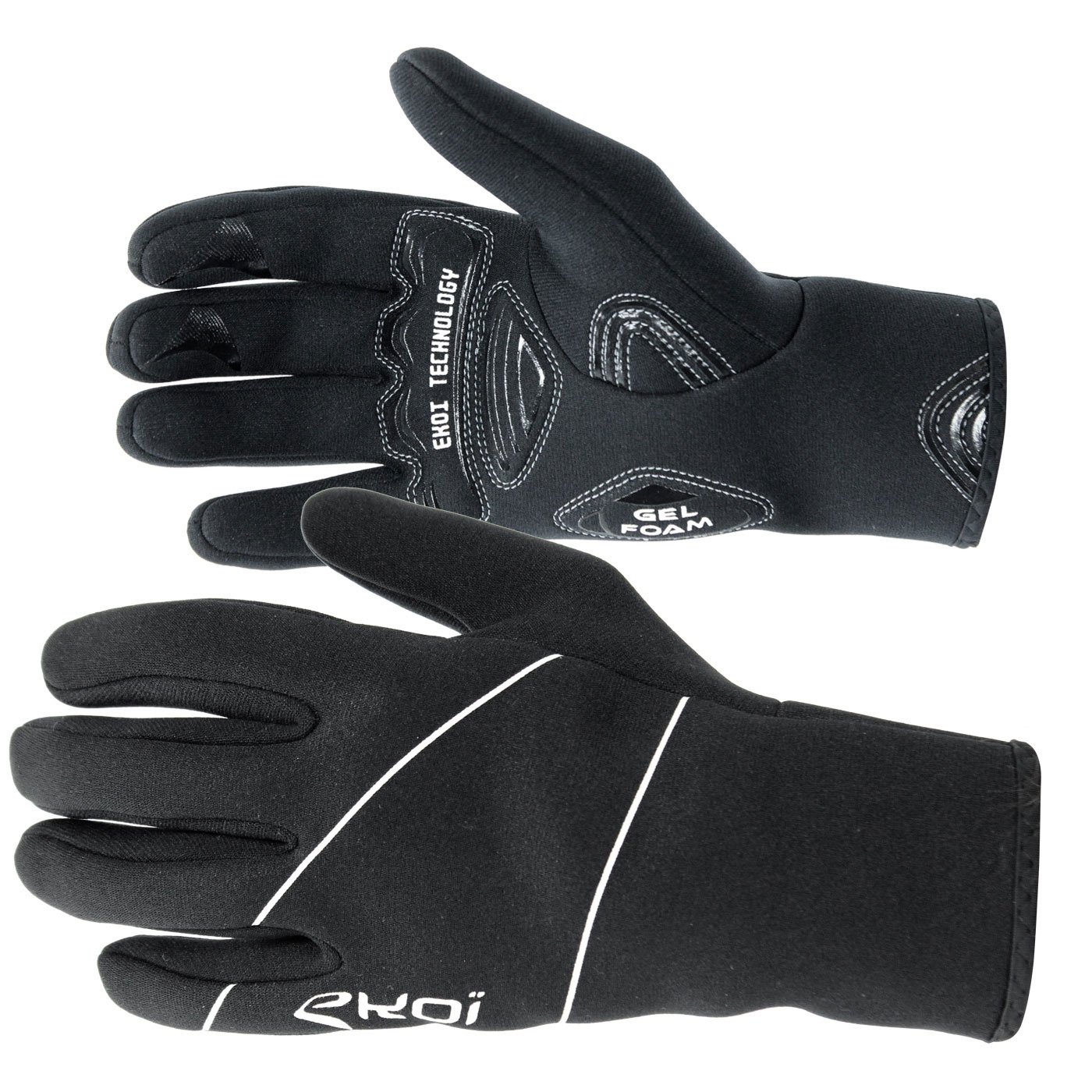 EKOI NEO (neoprene) GEL black winter cycling gloves EKOI