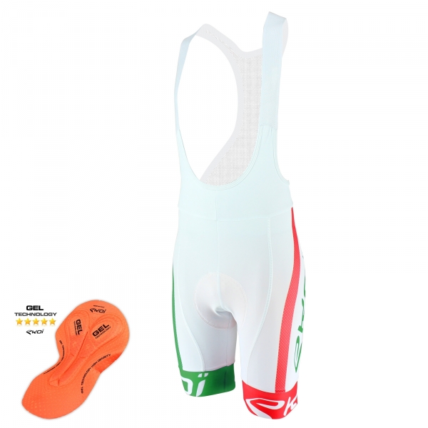 Fietsbroek EKOI COMP10 GEL ADEM Wit Groen Rood Fietsbroek EKOI COMP10 GEL ADEM Wit Groen Rood