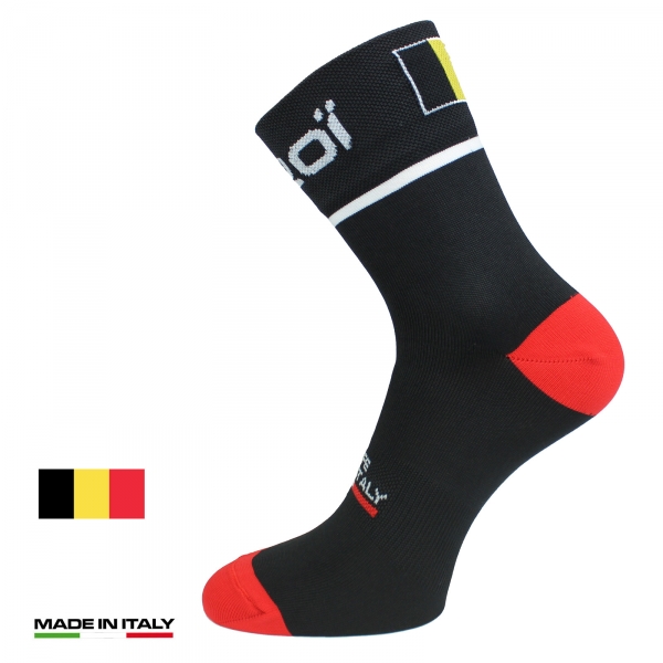 Radsocken Sommer EKOI NATION Schwarz Belgien Radsocken Sommer EKOI NATION Schwarz Belgien
