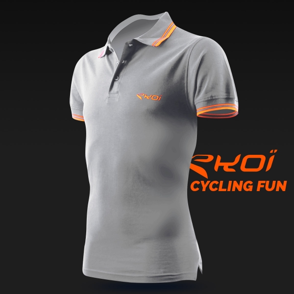 Polo men EKOI Cycling Fun Grijs Polo men EKOI Cycling Fun Grijs