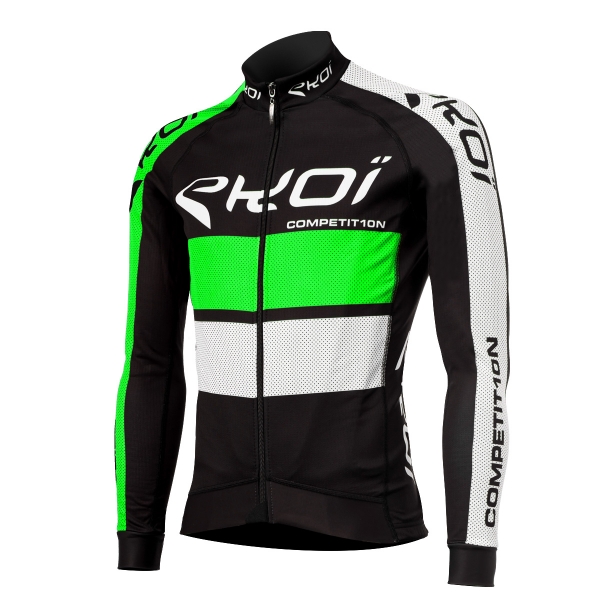 EKOI COMP10 Black / Green long sleeve cycling jersey EKOI COMP10 Black / Green long sleeve cycling jersey