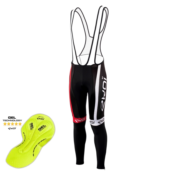 EKOI COMP10 Black / Red bib tights with GEL pad EKOI COMP10 Black / Red bib tights with GEL pad