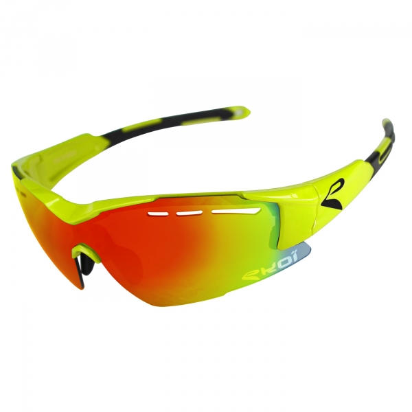 EKOI F15 Yellow fluo sunglasses with Revo red lens EKOI F15 Yellow fluo sunglasses with Revo red lens
