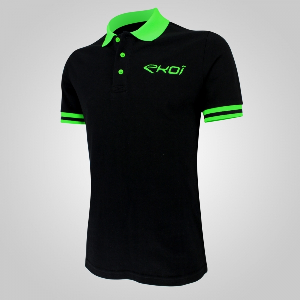 EKOI Club Black / Green fluo men's polo EKOI Club Black / Green fluo men's polo