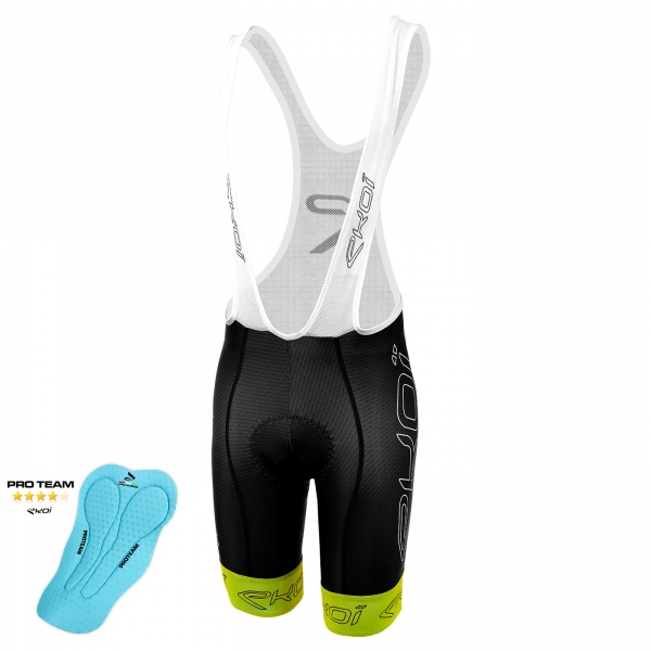 Żółte odblaskowe spodenki EKOI Carbon Fiber 2 Proteam Żółte odblaskowe spodenki EKOI Carbon Fiber 2 Proteam