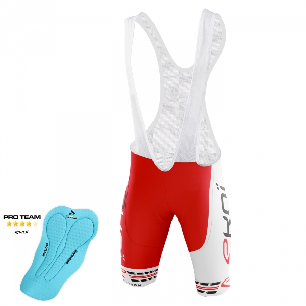EKOI COMP11 Proteam Red and White Bib Shorts EKOI COMP11 Proteam Red and White Bib Shorts